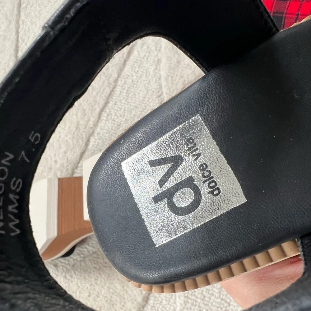 Dolce Vita Nelson Black and Brown Platform Sandals - Picture 11 of 11